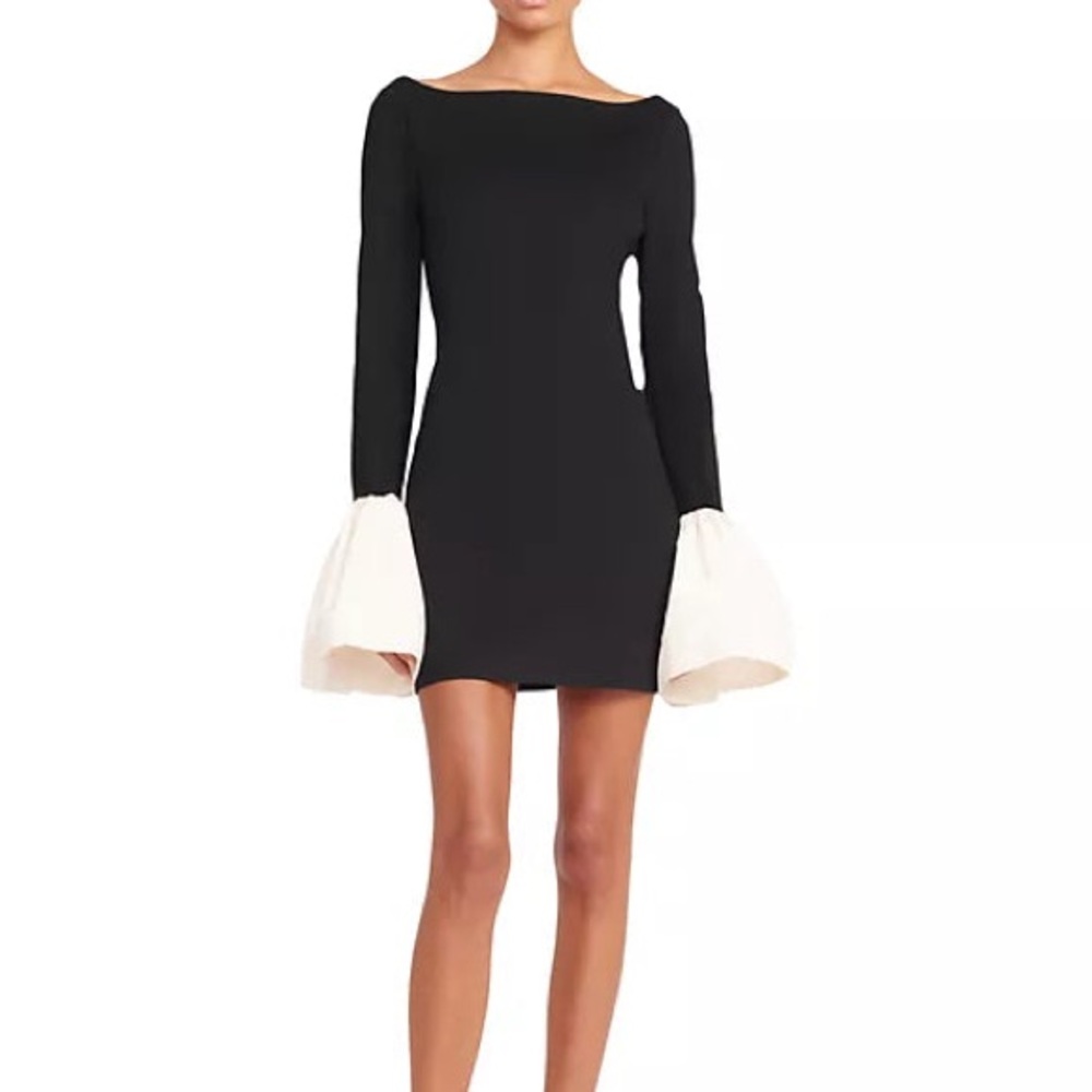 STAUD Hawthorne taffeta-trimmed minidress